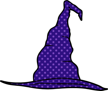 Bir insan tarafından çizilmiş karalama cadı şapkası.