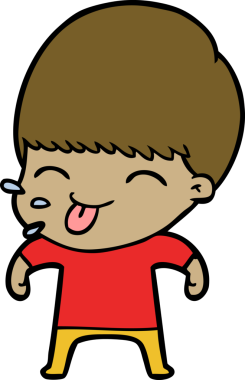 Bir insan tarafından çizilmiş komik çizgi film çocuğu.