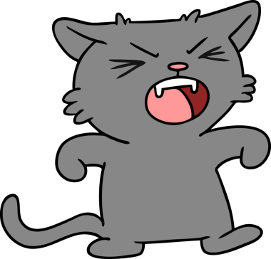 Bir insan tarafından çizilmiş cırtlak kedi karalaması.