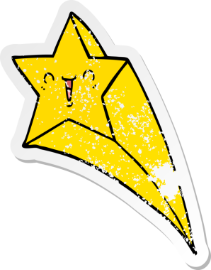 Bir insan tarafından çizilmiş bir çizgi film yıldızının sıkıntılı çıkartması.