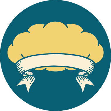 bir insan tarafından çizilmiş gri bir bulutun pankartıyla dövme biçimi simgesi