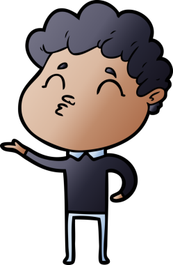 Çizgi film adamı somurtuyor Bir insan tarafından çizilmiş