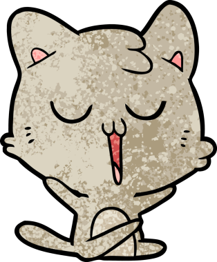 Bir insan tarafından çizilmiş çizgi film kedisi.