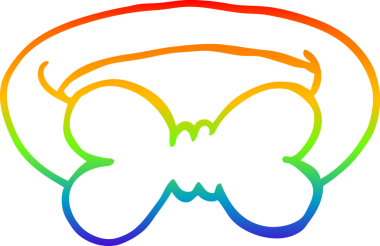 gökkuşağı gradyan çizgi çizimi bir insan tarafından çizilmiş siyah papyon