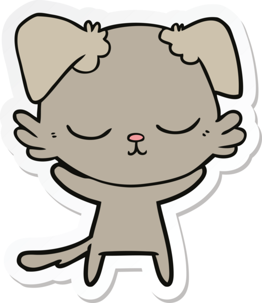 Bir insan tarafından çizilmiş şirin bir köpeğin çıkartması.