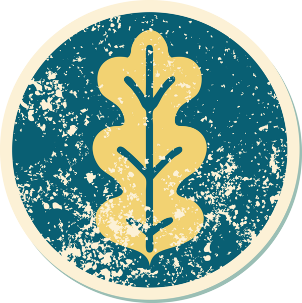 Bir insan tarafından çizilmiş yaprağın sembolik dövmeli görüntüsü