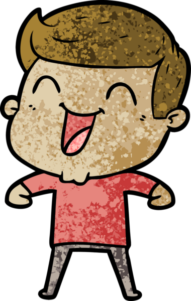 Bir insan tarafından çizilmiş gülen çizgi film adamı.