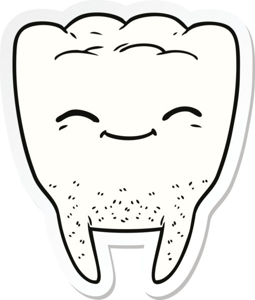Bir insan tarafından çizilmiş çizgi film dişinin çıkartması.