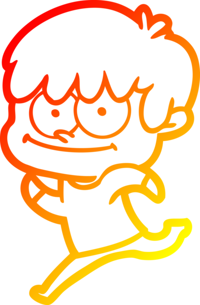 Bir insan tarafından çizilmiş mutlu bir çizgi film karakteri çizimi.