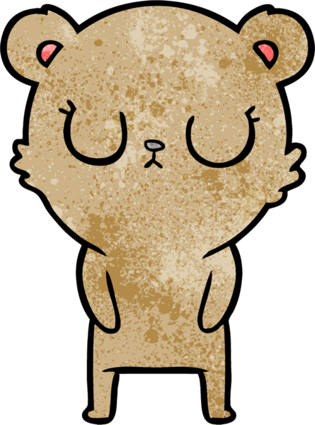 Bir insan tarafından çizilmiş barışçıl çizgi film ayısı.