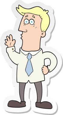 Bir insan tarafından çizilmiş karikatür işadamının çıkartması.