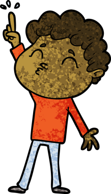 Çizgi film adamı somurtuyor Bir insan tarafından çizilmiş