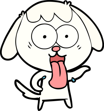 Bir insan tarafından çizilmiş şirin bir çizgi film köpeği.