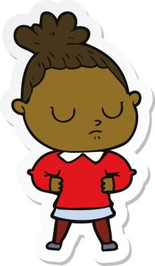 Bir insan tarafından çizilmiş bir karikatür çıkartması.