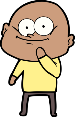 Bir insan tarafından çizilmiş kel bir adam.