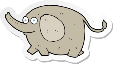 Bir insan tarafından çizilmiş bir filin çıkartması.