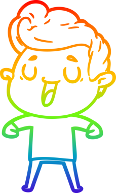 gökkuşağı gradyanı çizimi bir insan tarafından çizilmiş mutlu bir çizgi film adamı