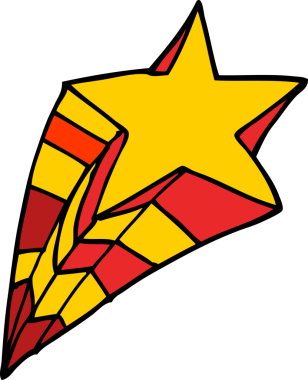 Bir insan tarafından çizilmiş dekoratif yıldız ögesi