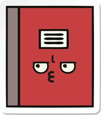 Bir insan tarafından çizilmiş şirin bir çizgi roman çıkartması.