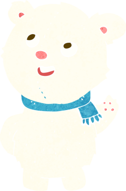 Bir insan tarafından çizilmiş şirin kutup ayısı yavrusu.