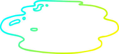 Bir insan tarafından çizilen su birikintisinin soğuk gradyan çizgisi.