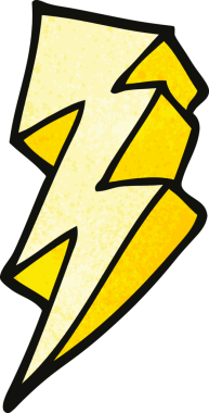 Bir insan tarafından çizilmiş karalama yıldırımı.