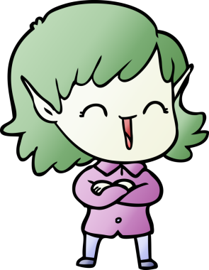 Bir insan tarafından çizilmiş bir elf kızı.