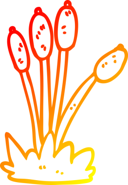 Bir insan tarafından çizilmiş sazlıklardan oluşan bir karikatür çizimi.