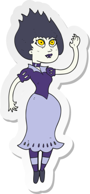 Bir insan tarafından çizilmiş vampir bir kızın çıkartması.