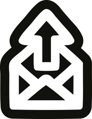 bir insan tarafından çizilmiş e- posta simgesi gönder