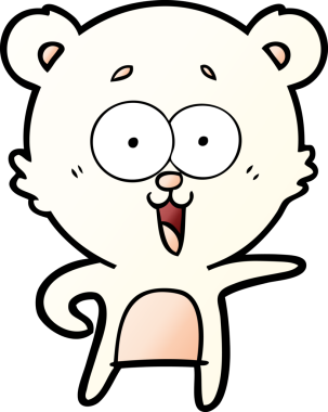 Bir insan tarafından çizilmiş gülen oyuncak ayı çizgi filmi.