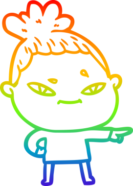 gökkuşağı gradyan çizimi bir insan tarafından çizilmiş bir karikatür kadın