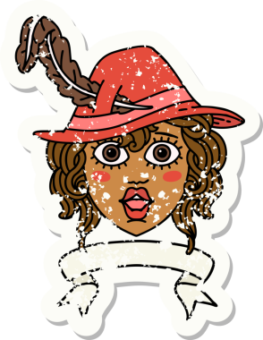 Retro Dövme Tarzı İnsan Ozan Karakteri Bir insan tarafından çizilmiş afiş