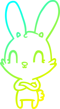 Bir insan tarafından çizilmiş şirin bir çizgi film tavşanı çizimi.