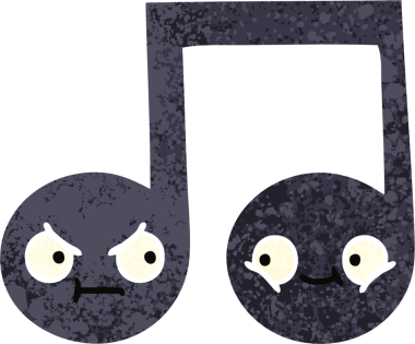 Bir insan tarafından çizilmiş bir notanın retro çizim tarzı karikatürü