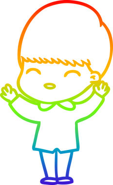 gökkuşağı gradyanı çizimi bir insan tarafından çizilmiş mutlu bir çizgi film çocuğu