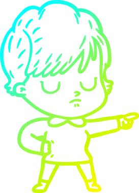 Bir insan tarafından çizilmiş bir karikatür kadın çizimi.