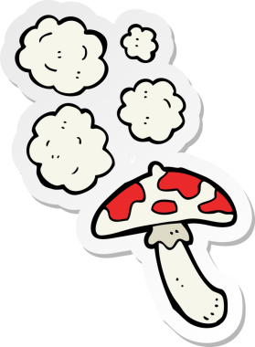 Bir insan tarafından çizilmiş bir mantar yapıştırması.