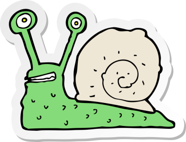 Bir insan tarafından çizilmiş bir salyangozun çıkartması.