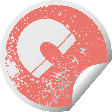 Bir insan tarafından çizilmiş mıknatısın sıkıntılı dairesel soyma etiketi sembolü