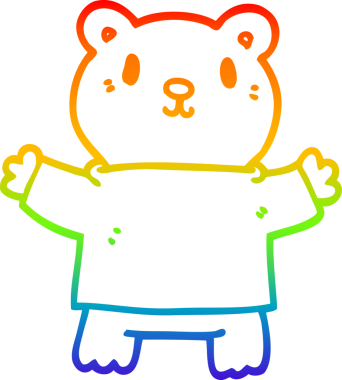 gökkuşağı gradyan çizgi çizimi bir insan tarafından çizilmiş oyuncak ayı