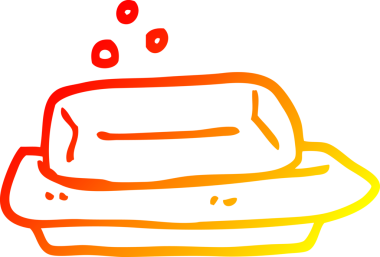 Bir insan tarafından çizilmiş sıcak çizgi çizgi film sabunu ve tabağı.