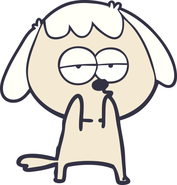 Bir insan tarafından çizilmiş, sıkılmış bir köpek.