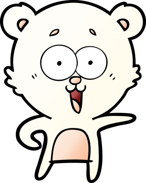 Bir insan tarafından çizilmiş gülen oyuncak ayı çizgi filmi.