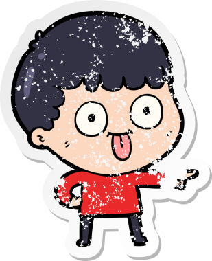 Bir insan tarafından çizilmiş karikatür adamın sıkıntılı çıkartması.