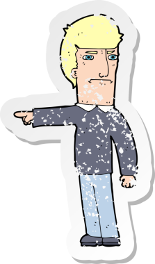 Bir insan tarafından çizilmiş karikatür adamın gerilmiş çıkartması.