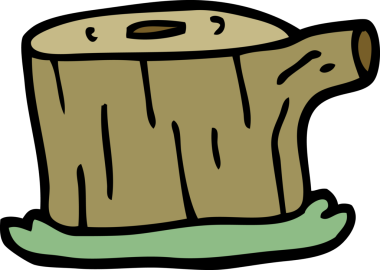 Bir insan tarafından çizilmiş karalama ağacı kütüğü.