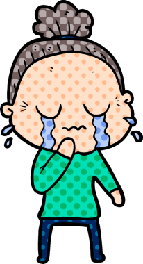 Bir insan tarafından çizilmiş ağlayan yaşlı bir kadın.