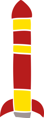 Bir insan tarafından çizilmiş karalama yüksekliğindeki roket