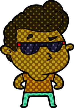 Bir insan tarafından çizilmiş havalı bir çizgi film.